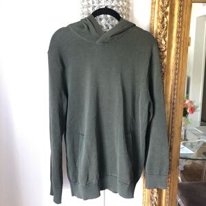 Vince dark green cotton knit hooded sweater men’s size small